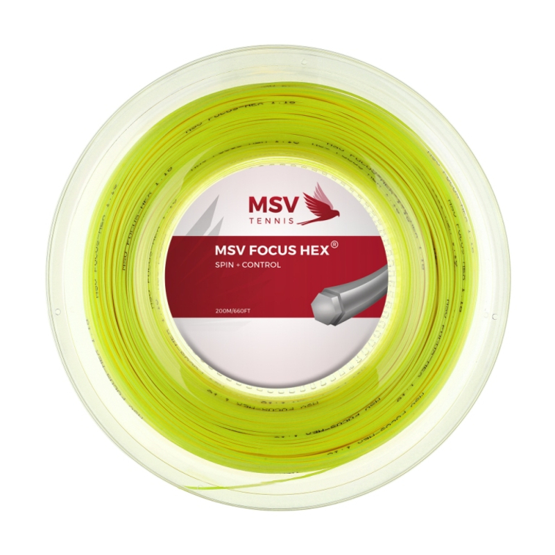 Теннисная струна MSV Focus-Hex Neon Yellow 1,23 200 метров