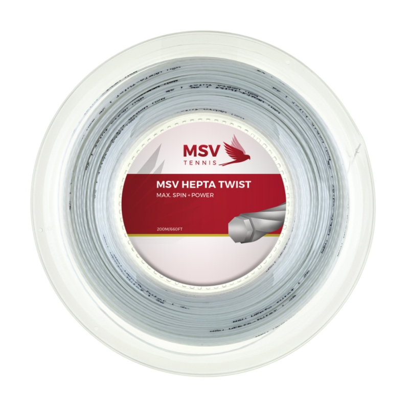 Теннисная струна MSV Hepta-Twist 1,30 200 метров Белая