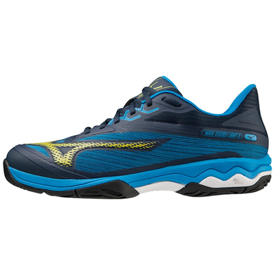 Теннисные кроссовки Mizuno Wave Exceed Light 2 AC Dress Blues/Bolt2 (Neon)