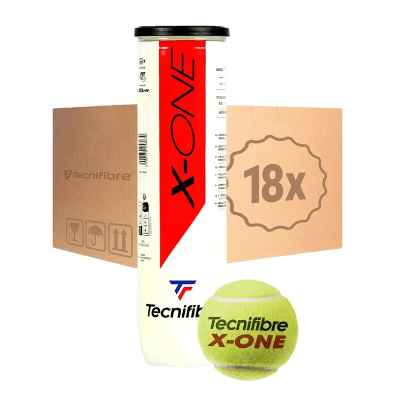 Теннисные мячи Tecnifibre X-One 72 (18x4) пластиковая банка