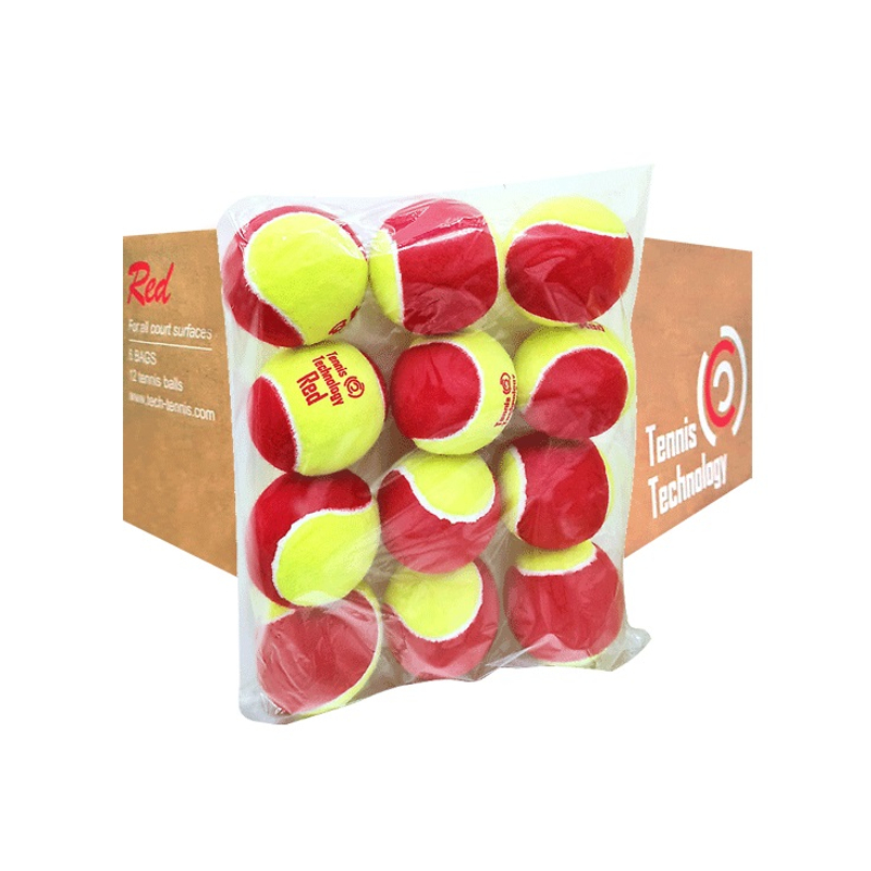 Теннисные мячи Tennis Technology Red 72 красные (6x12)