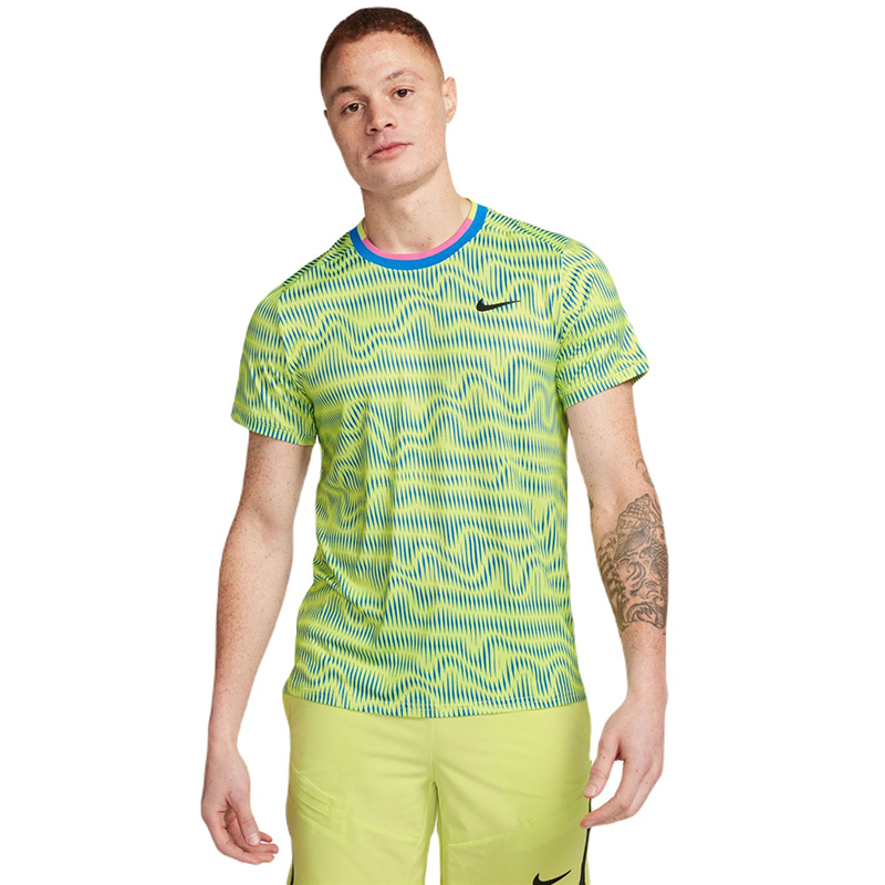 Футболка Nike Dri Fit Advantage Light Lemon Twist/Light Photo Blue/Black