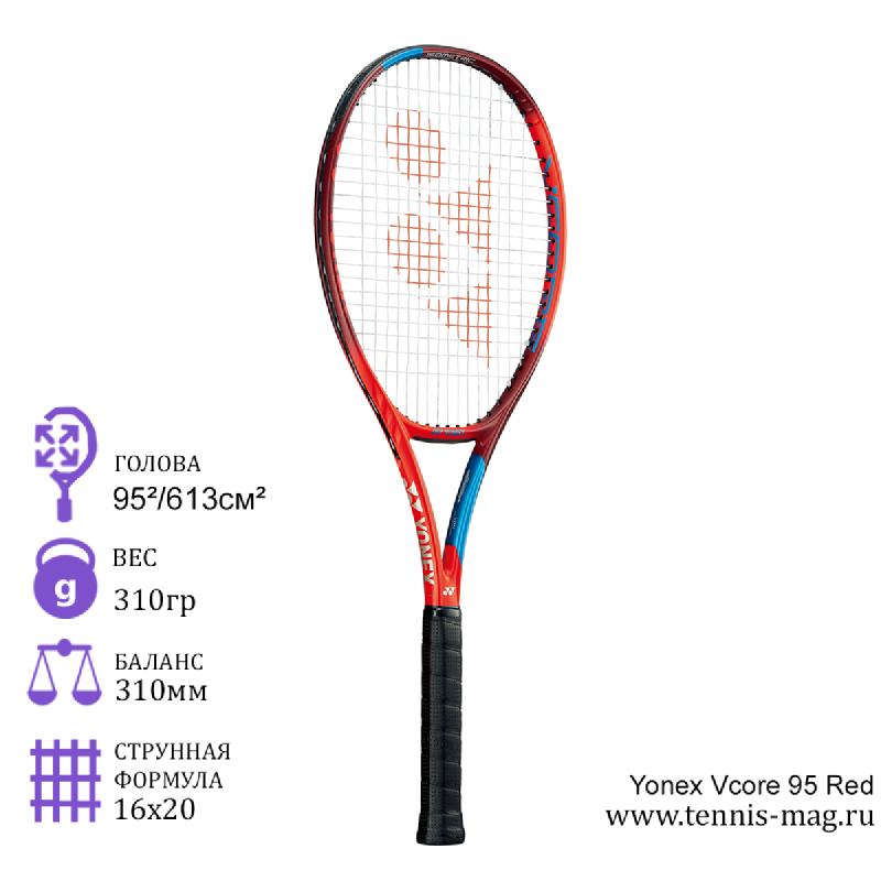 Теннисная ракетка Yonex Vcore 95 Red купить в Москве в интернет ...